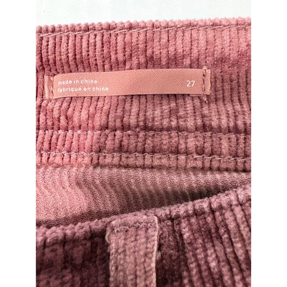 Pilcro Burgundy Rose Corduroy Slim Boyfriend Crop Mid Rise Stretchy 27 - Picture 5 of 15